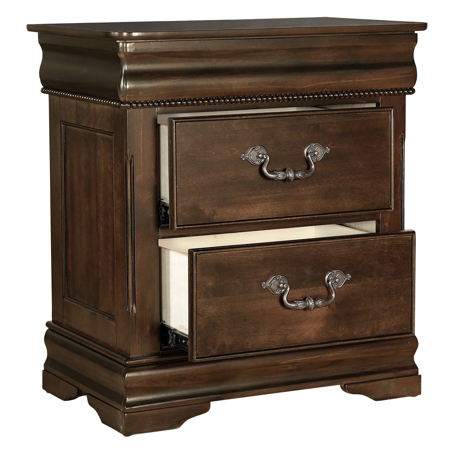 Mont Belvieu Dark Cherry Nightstand, Hidden Drawer - 1869-4 - Bien Home Furniture &amp; Electronics