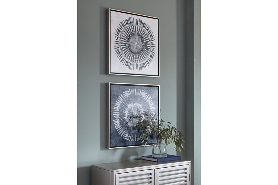 Monterey Blue/White Wall Art, Set of 2 - A8000155 - Bien Home Furniture &amp; Electronics