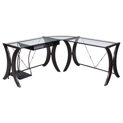 Monterey Cappuccino 3-Piece L-Shaped Computer Desk Set - 800446 - Bien Home Furniture &amp; Electronics