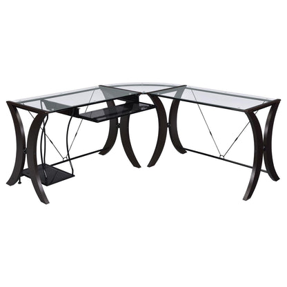 Monterey Cappuccino 3-Piece L-Shaped Computer Desk Set - 800446 - Bien Home Furniture &amp; Electronics