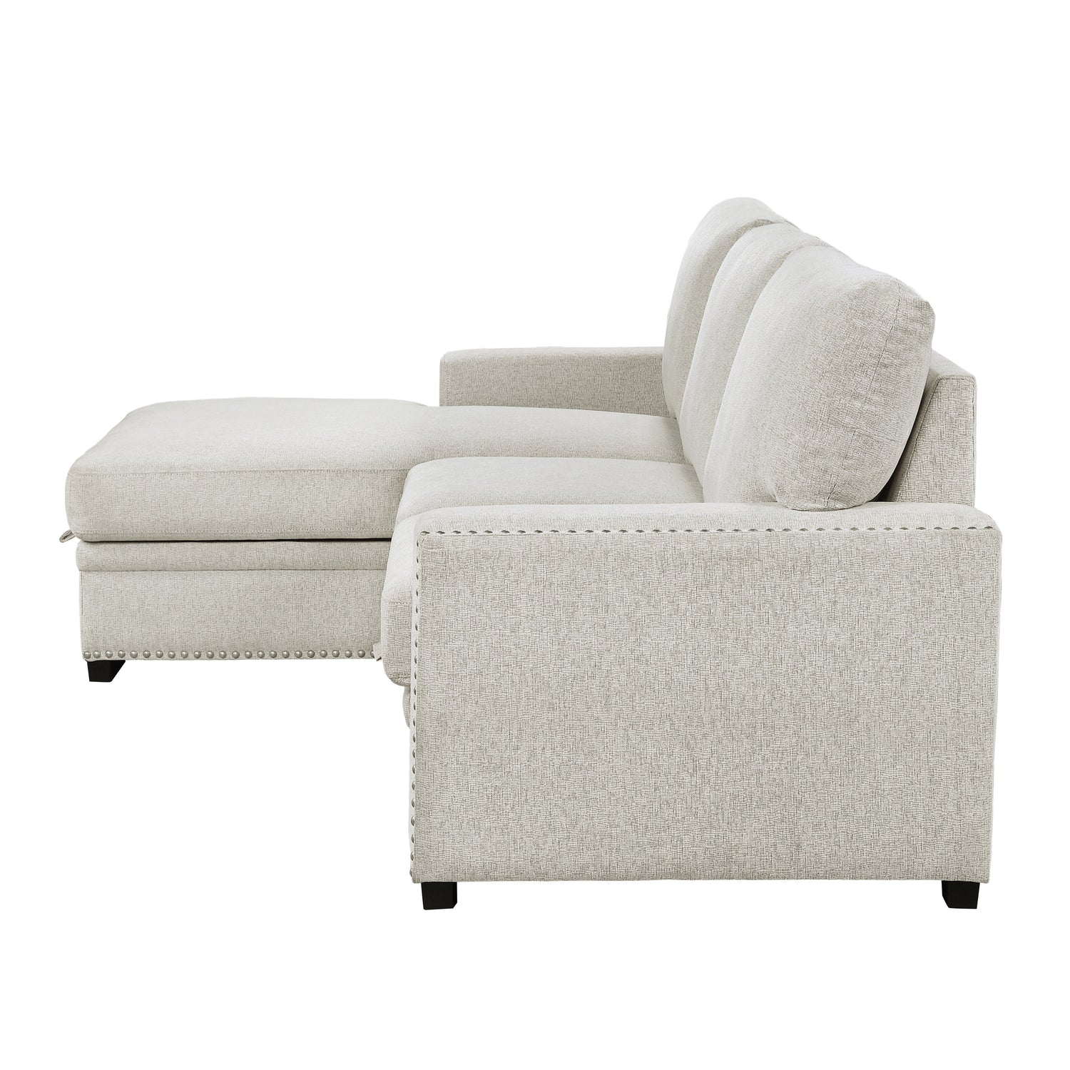 Morelia Beige LAF Storage Sleeper Sofa Chaise - 9468BE*2LC2R - Bien Home Furniture &amp; Electronics