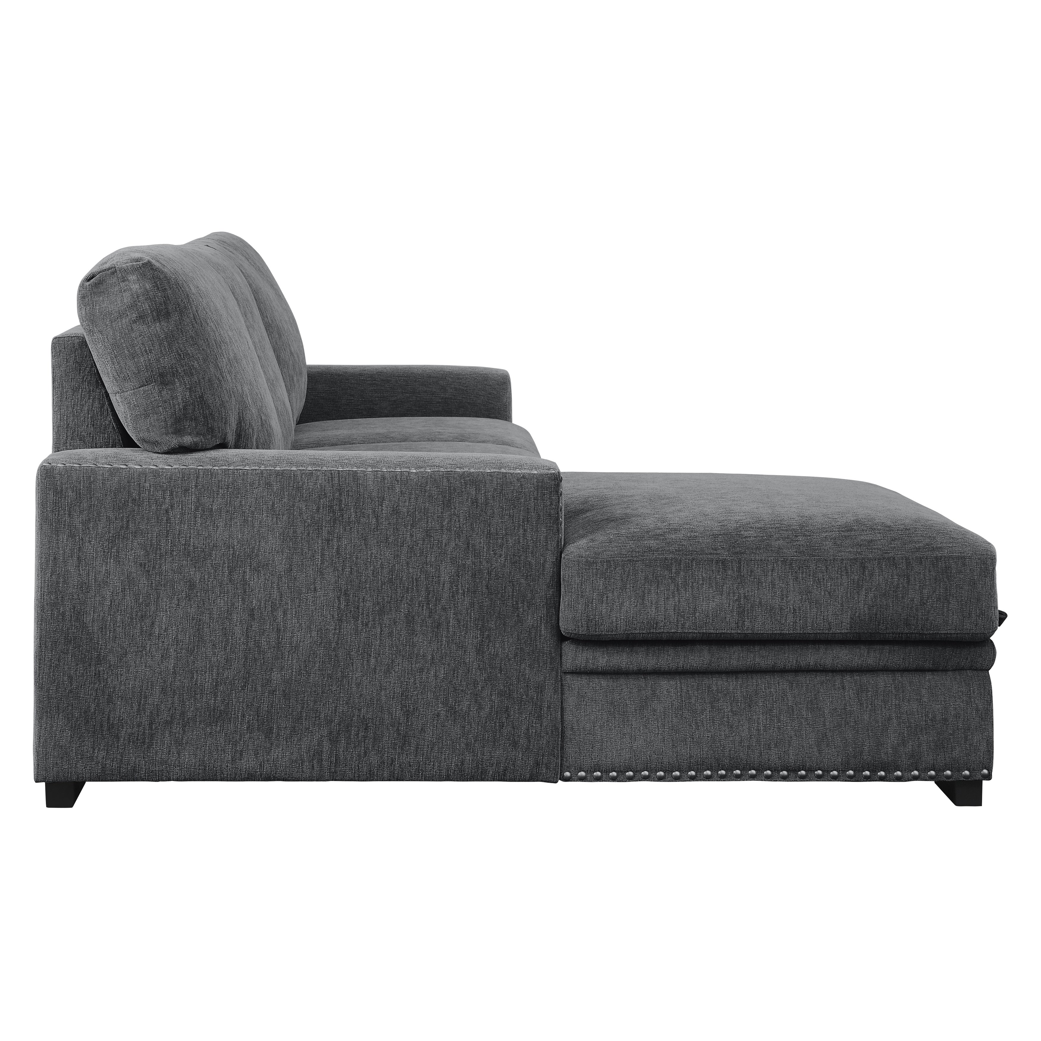 Morelia Charcoal LAF Storage Sleeper Sofa Chaise - 9468CC*2LC2R - Bien Home Furniture &amp; Electronics