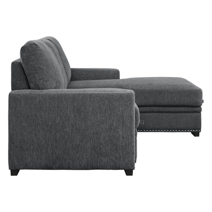 Morelia Charcoal RAF Storage Sleeper Sofa Chaise - 9468CC*2RC2L - Bien Home Furniture &amp; Electronics