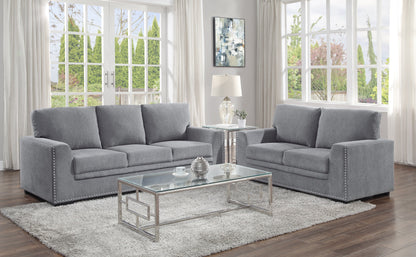 Morelia Dark Gray Loveseat - 9468DG-2 - Bien Home Furniture &amp; Electronics