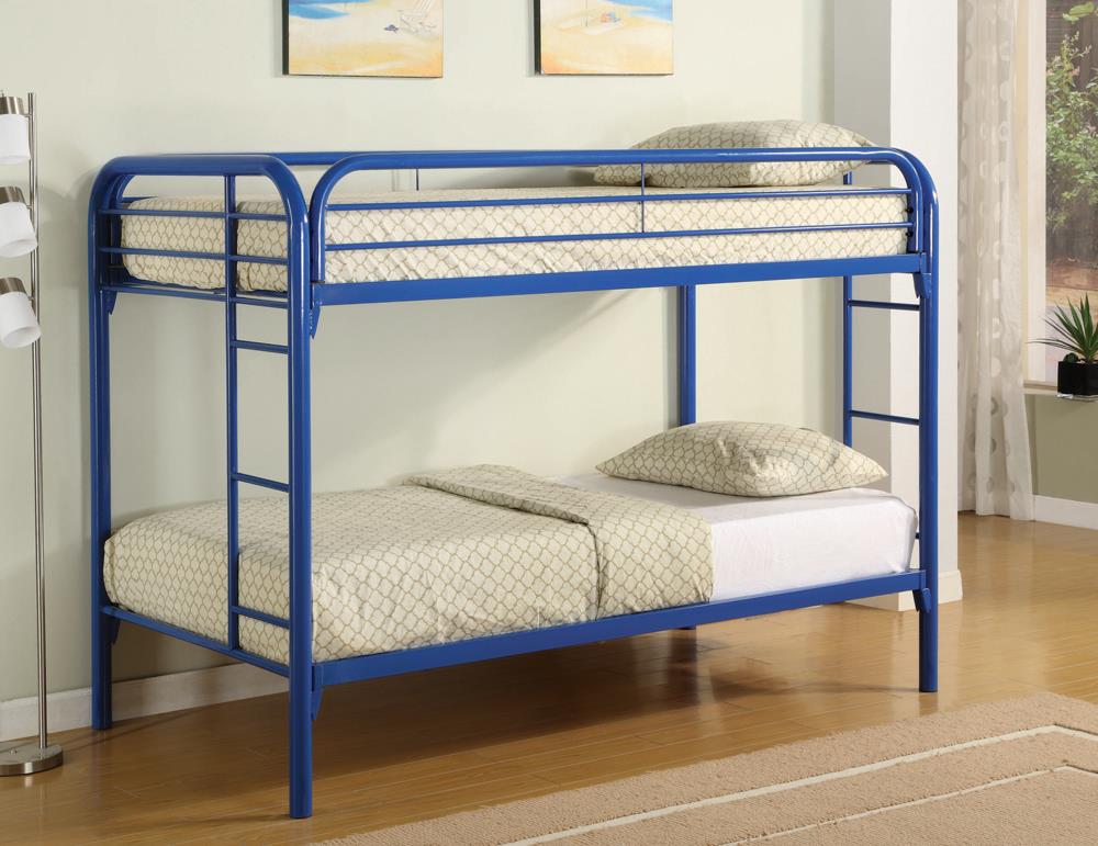 Morgan Blue Twin over Twin Bunk Bed - 2256B - Bien Home Furniture &amp; Electronics