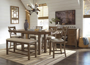 Moriville Grayish Brown Counter Height Set - SET | D631-32 | D631-124(2) - Bien Home Furniture & Electronics