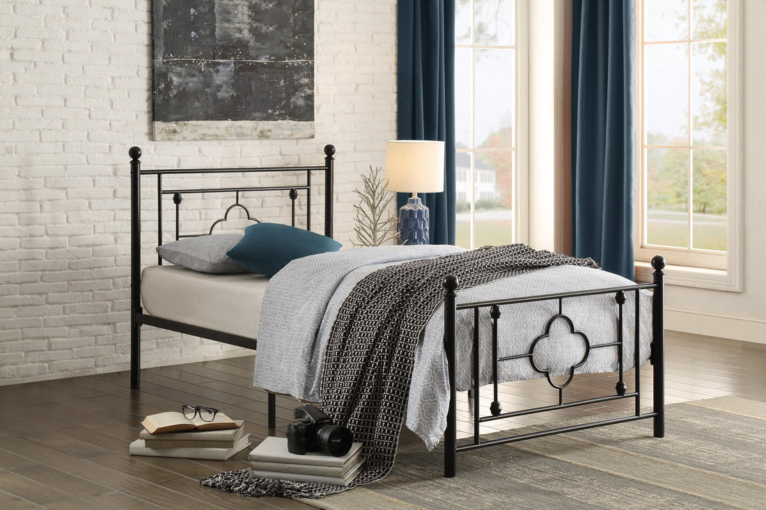 Morris Black Twin Metal Platform Bed - 2051TBK-1 - Bien Home Furniture &amp; Electronics