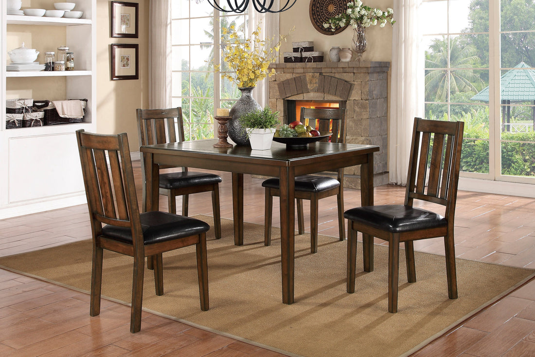 Mosely Brown Cherry 5-Piece Dining Set - 5103 - Bien Home Furniture &amp; Electronics