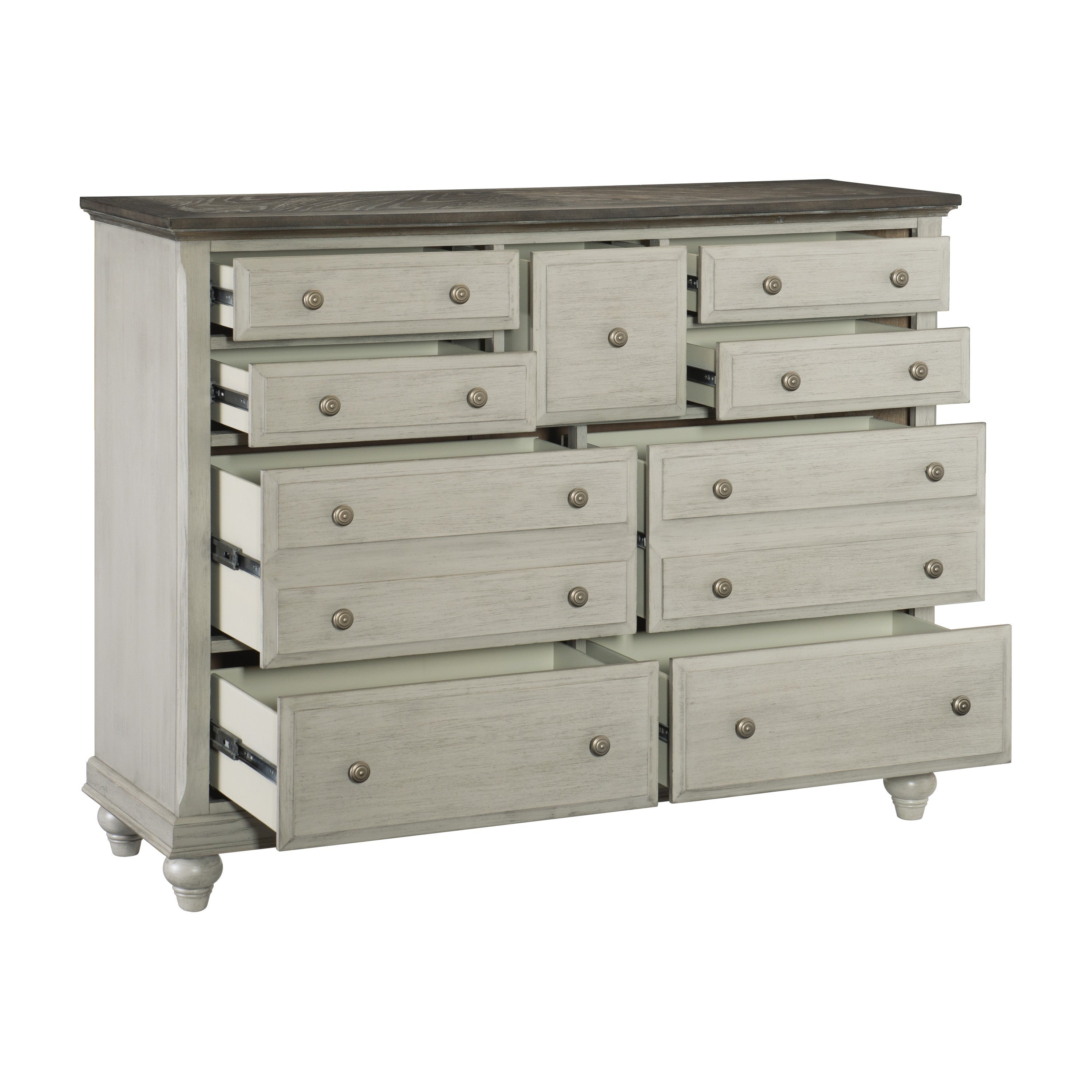 Mossbrook Dark Brown/Light Gray Dresser - 1568-5 - Bien Home Furniture &amp; Electronics