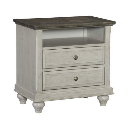 Mossbrook Dark Brown/Light Gray Night Stand - 1568-4 - Bien Home Furniture &amp; Electronics