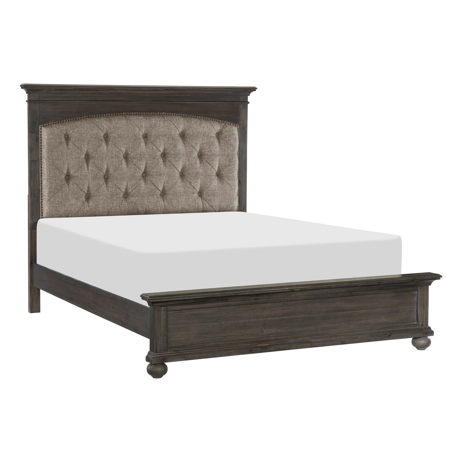 Motsinger Brown King Upholstered Panel Bed - SET | 1400K-1 | 1400K-2 | 1400-3 - Bien Home Furniture &amp; Electronics