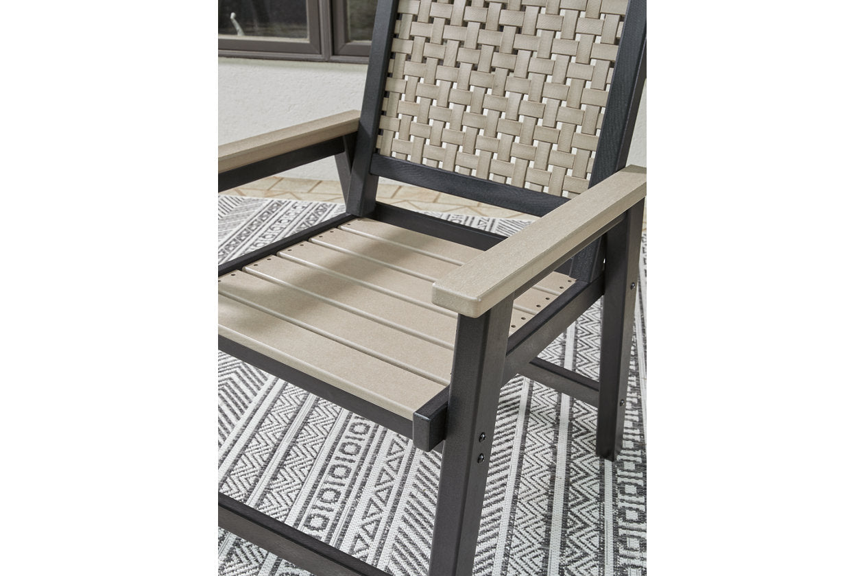 MOUNT VALLEY Driftwood/Black Arm Chair, Set of 2 - P384-603A - Bien Home Furniture &amp; Electronics