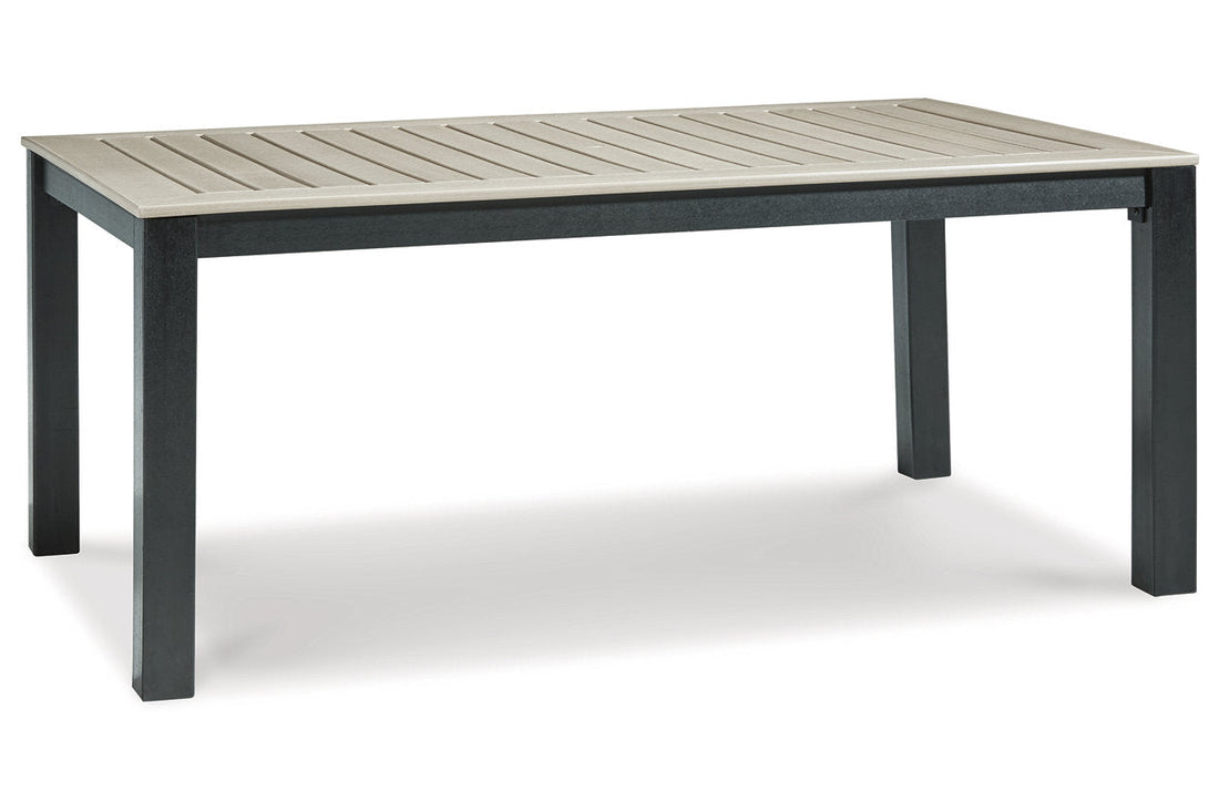 MOUNT VALLEY Driftwood/Black Outdoor Dining Table - P384-625 - Bien Home Furniture &amp; Electronics