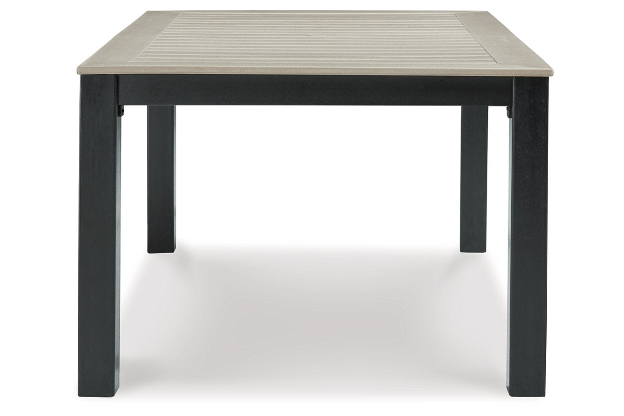 MOUNT VALLEY Driftwood/Black Outdoor Dining Table - P384-625 - Bien Home Furniture &amp; Electronics