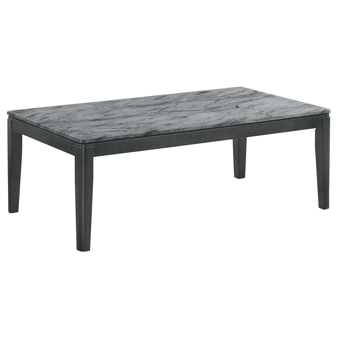 Mozzi Faux Gray Marble/Black Rectangular Coffee Table - 753518 - Bien Home Furniture &amp; Electronics