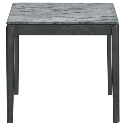 Mozzi Square End Table Faux Gray Marble/Black - 753517 - Bien Home Furniture &amp; Electronics