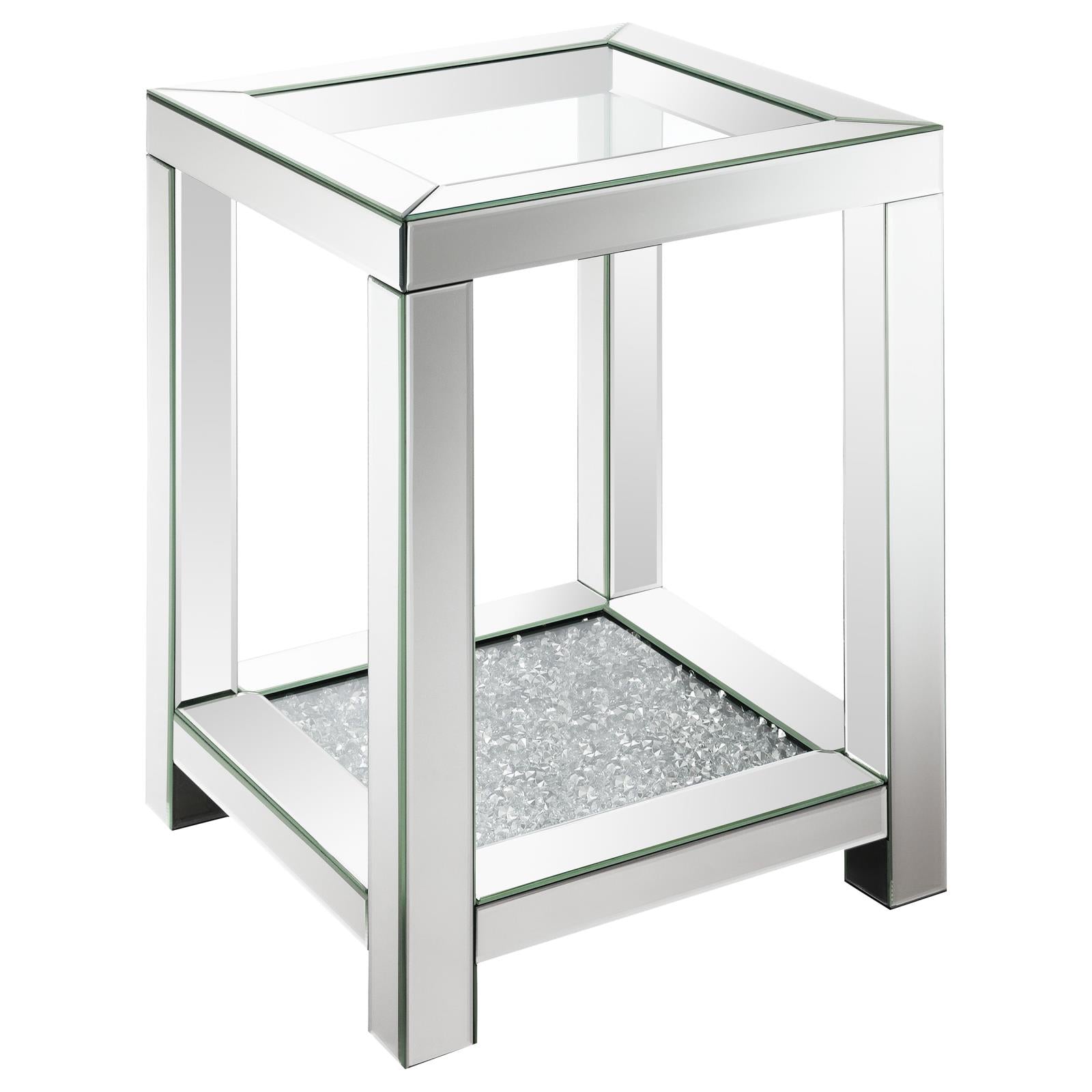 Mozzi Square End Table with Glass Top Mirror - 736217 - Bien Home Furniture &amp; Electronics