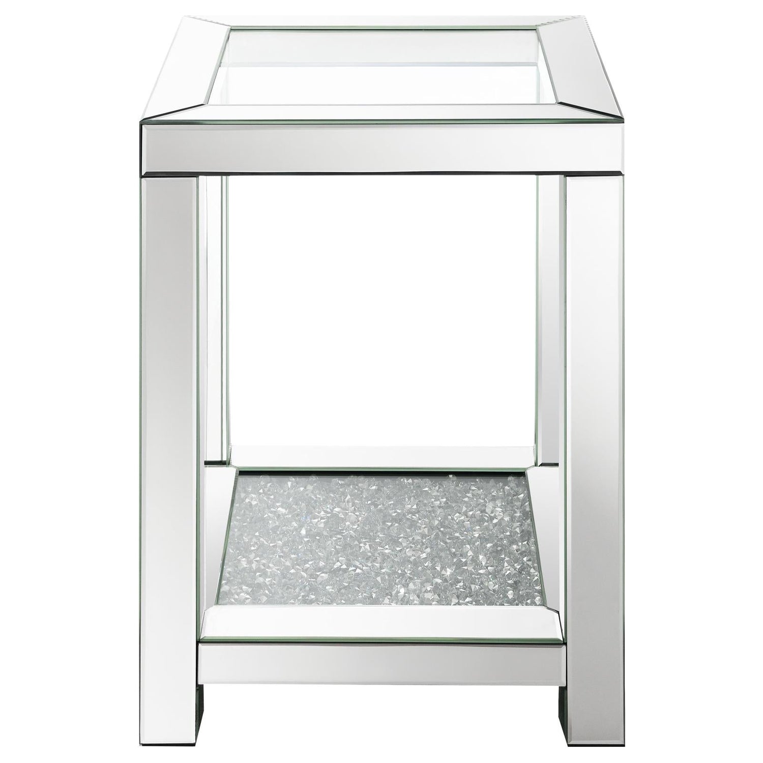 Mozzi Square End Table with Glass Top Mirror - 736217 - Bien Home Furniture &amp; Electronics