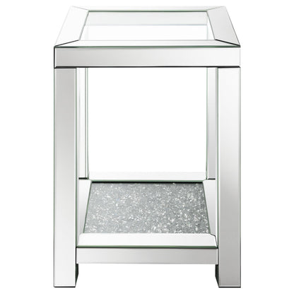 Mozzi Square End Table with Glass Top Mirror - 736217 - Bien Home Furniture &amp; Electronics