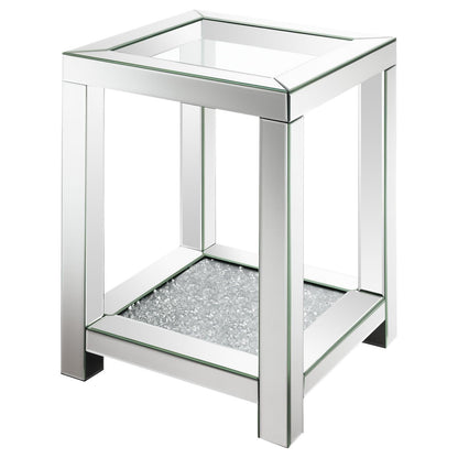 Mozzi Square End Table with Glass Top Mirror - 736217 - Bien Home Furniture &amp; Electronics