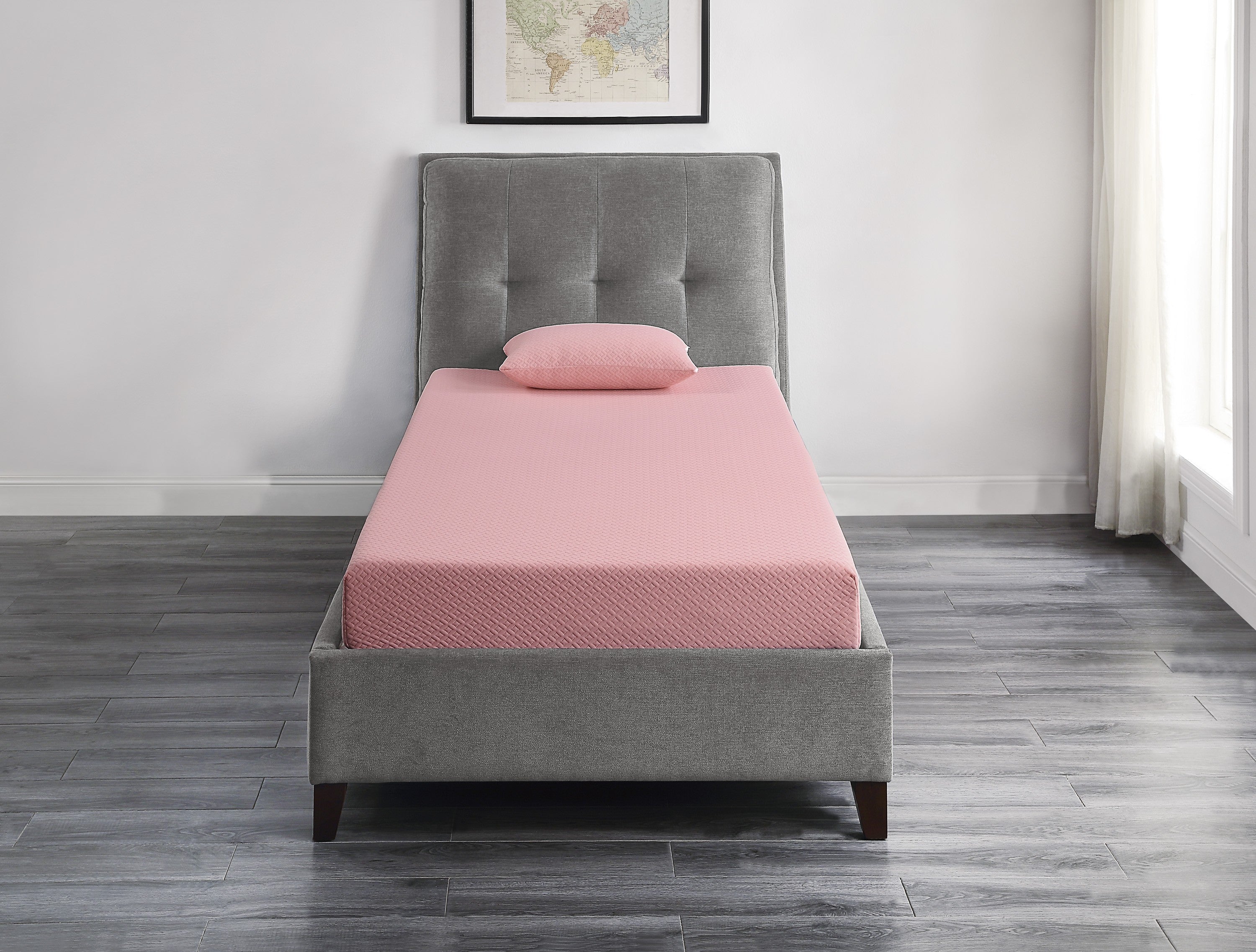 MT-PG07PKF 7" Pink Full Gel-Infused Memory Foam Mattress and Pillow Set - MT-PG07PKF - Bien Home Furniture &amp; Electronics
