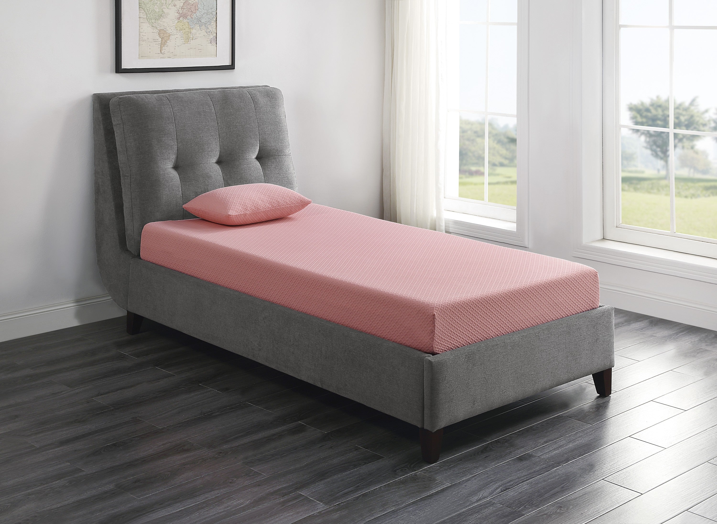MT-PG07PKF 7" Pink Full Gel-Infused Memory Foam Mattress and Pillow Set - MT-PG07PKF - Bien Home Furniture &amp; Electronics