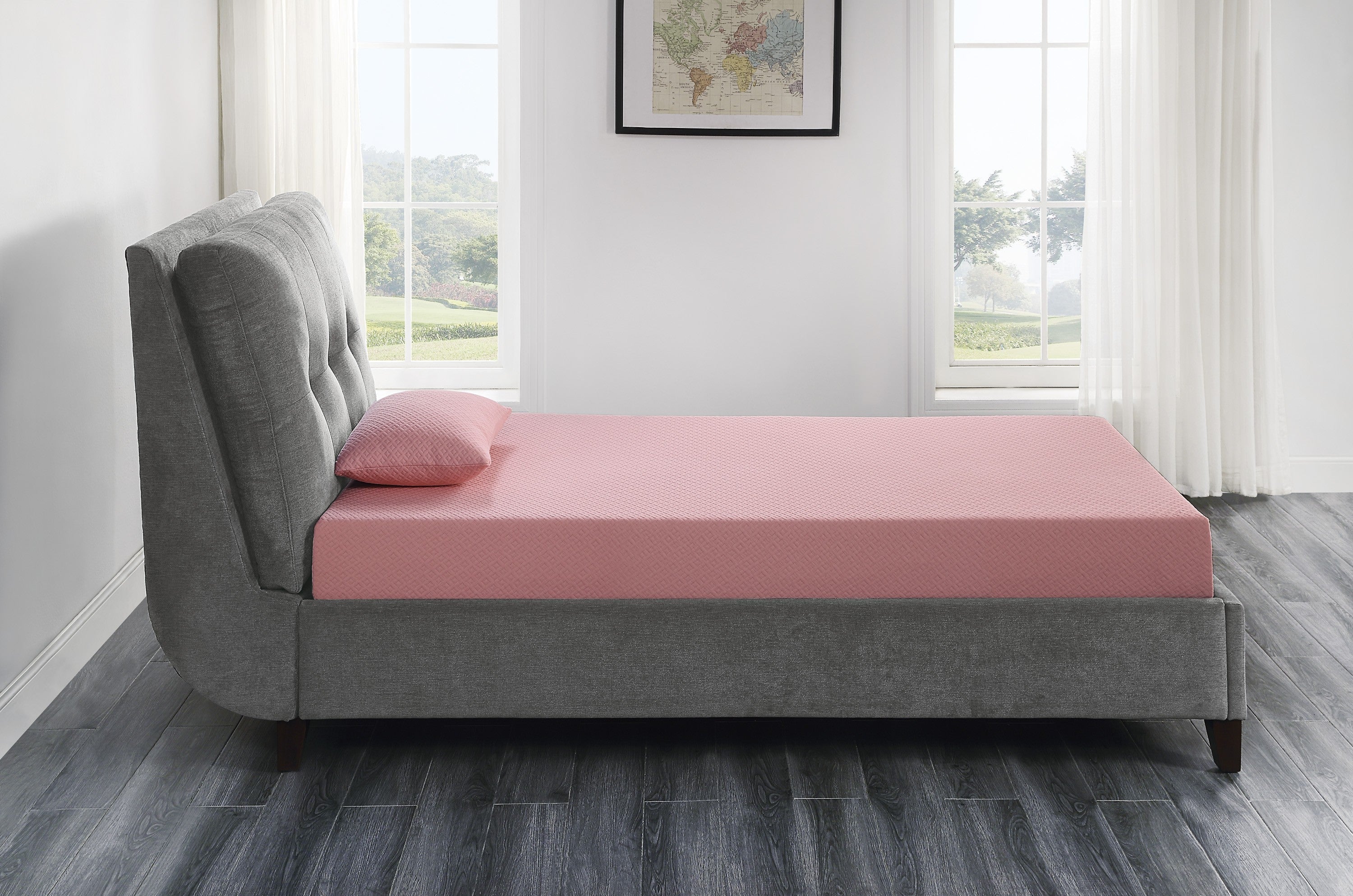 MT-PG07PKF 7" Pink Full Gel-Infused Memory Foam Mattress and Pillow Set - MT-PG07PKF - Bien Home Furniture &amp; Electronics