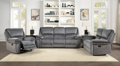 Muirfield Gray Double Reclining Loveseat - 9913-2WC - Bien Home Furniture &amp; Electronics