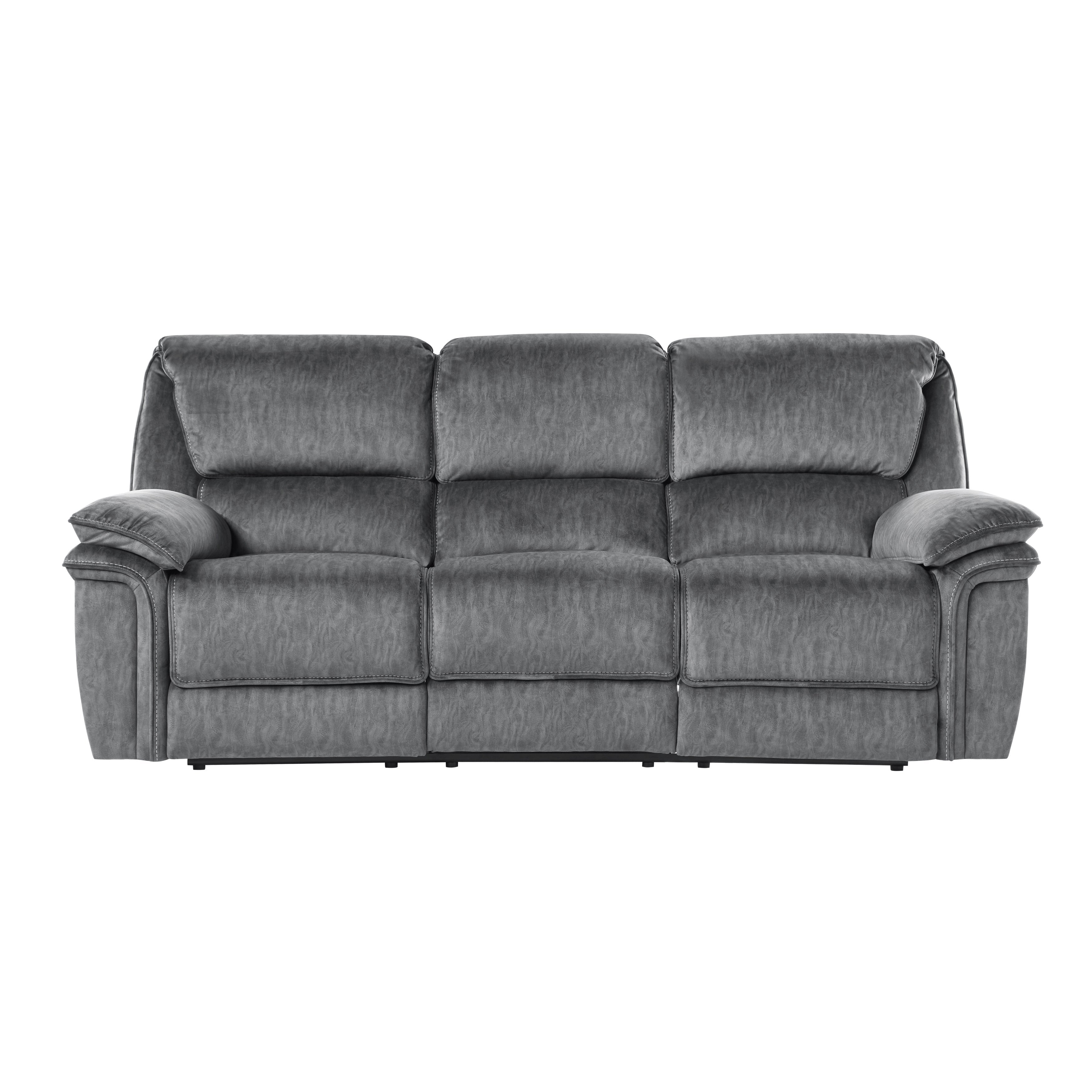 Muirfield Gray Double Reclining Sofa - 9913-3 - Bien Home Furniture &amp; Electronics