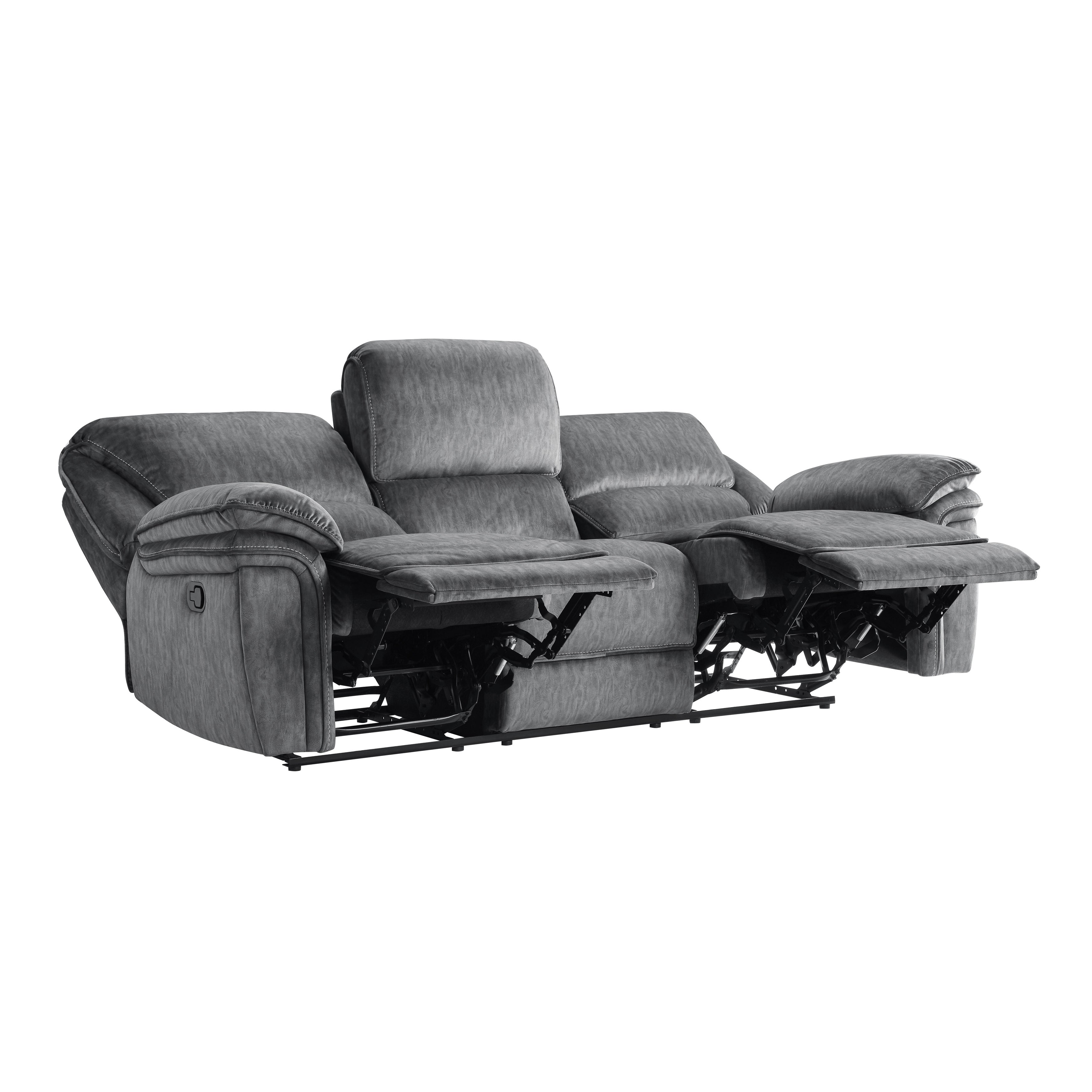 Muirfield Gray Double Reclining Sofa - 9913-3 - Bien Home Furniture &amp; Electronics