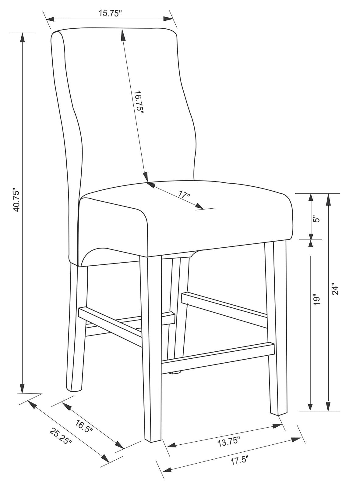 Mulberry Gray/Cappuccino Upholstered Counter Height Stools, Set of 2 - 102855 - Bien Home Furniture &amp; Electronics