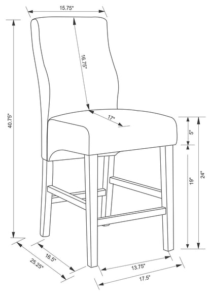 Mulberry Gray/Cappuccino Upholstered Counter Height Stools, Set of 2 - 102855 - Bien Home Furniture &amp; Electronics