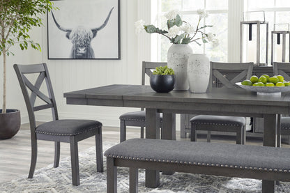 Myshanna Gray Extendable Dining Set - SET | D629-45 | D629-01(4) - Bien Home Furniture &amp; Electronics
