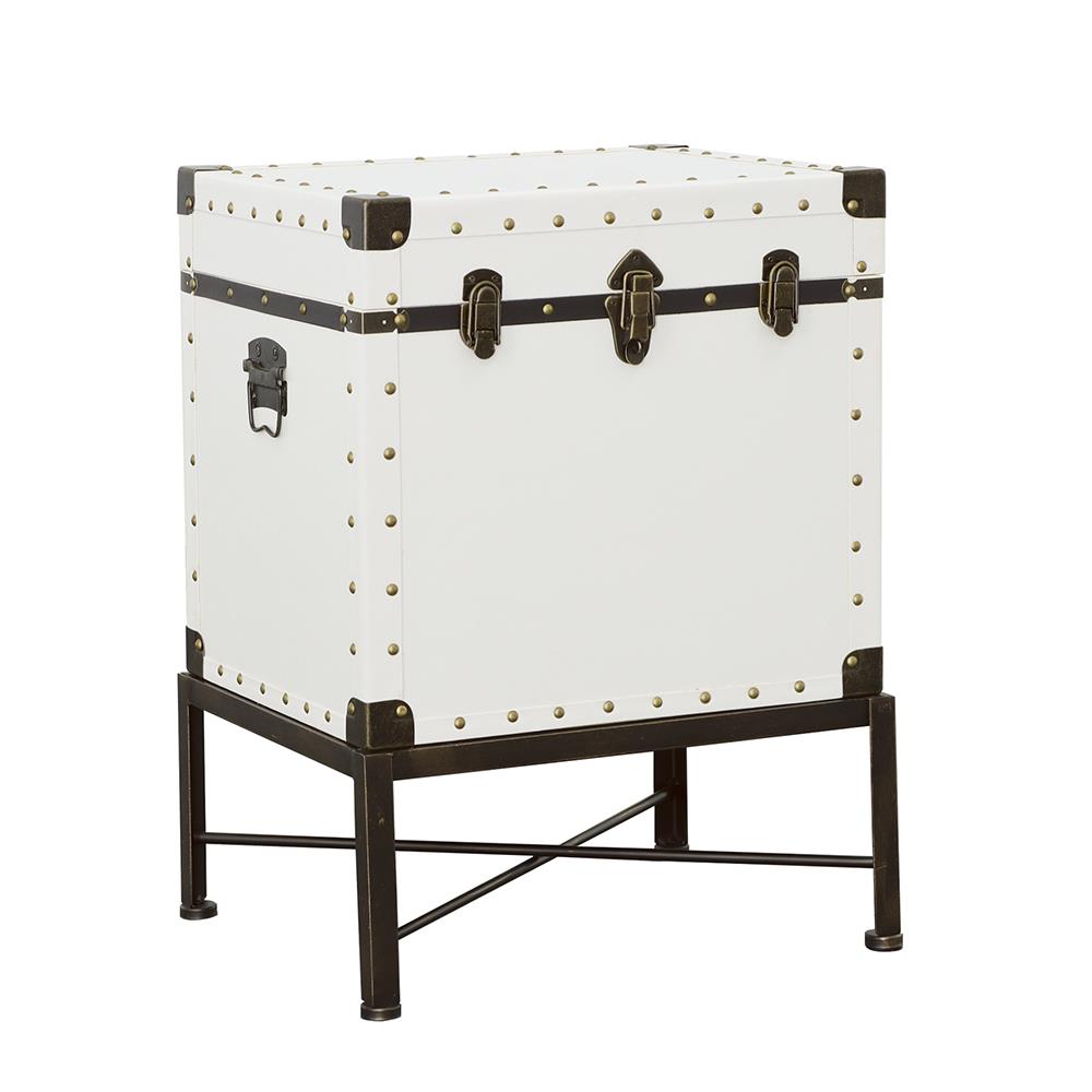 Nancy White Accent Cabinet with Nailhead Trim - 902819 - Bien Home Furniture &amp; Electronics
