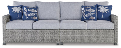 NAPLES BEACH Light Gray Outdoor Right and Left-arm Facing Loveseat with Cushion, Set of 2 - P439-854 - Bien Home Furniture &amp; Electronics