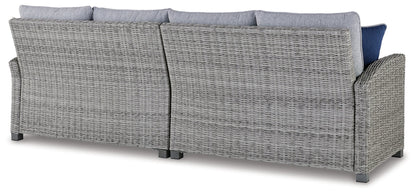 NAPLES BEACH Light Gray Outdoor Right and Left-arm Facing Loveseat with Cushion, Set of 2 - P439-854 - Bien Home Furniture &amp; Electronics