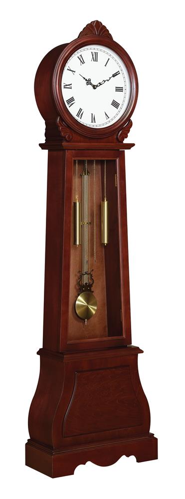Narcissa Brown Red Grandfather Clock with Chime - 900723 - Bien Home Furniture &amp; Electronics