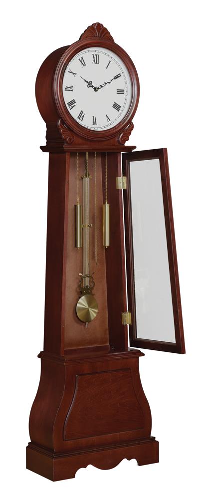 Narcissa Brown Red Grandfather Clock with Chime - 900723 - Bien Home Furniture &amp; Electronics