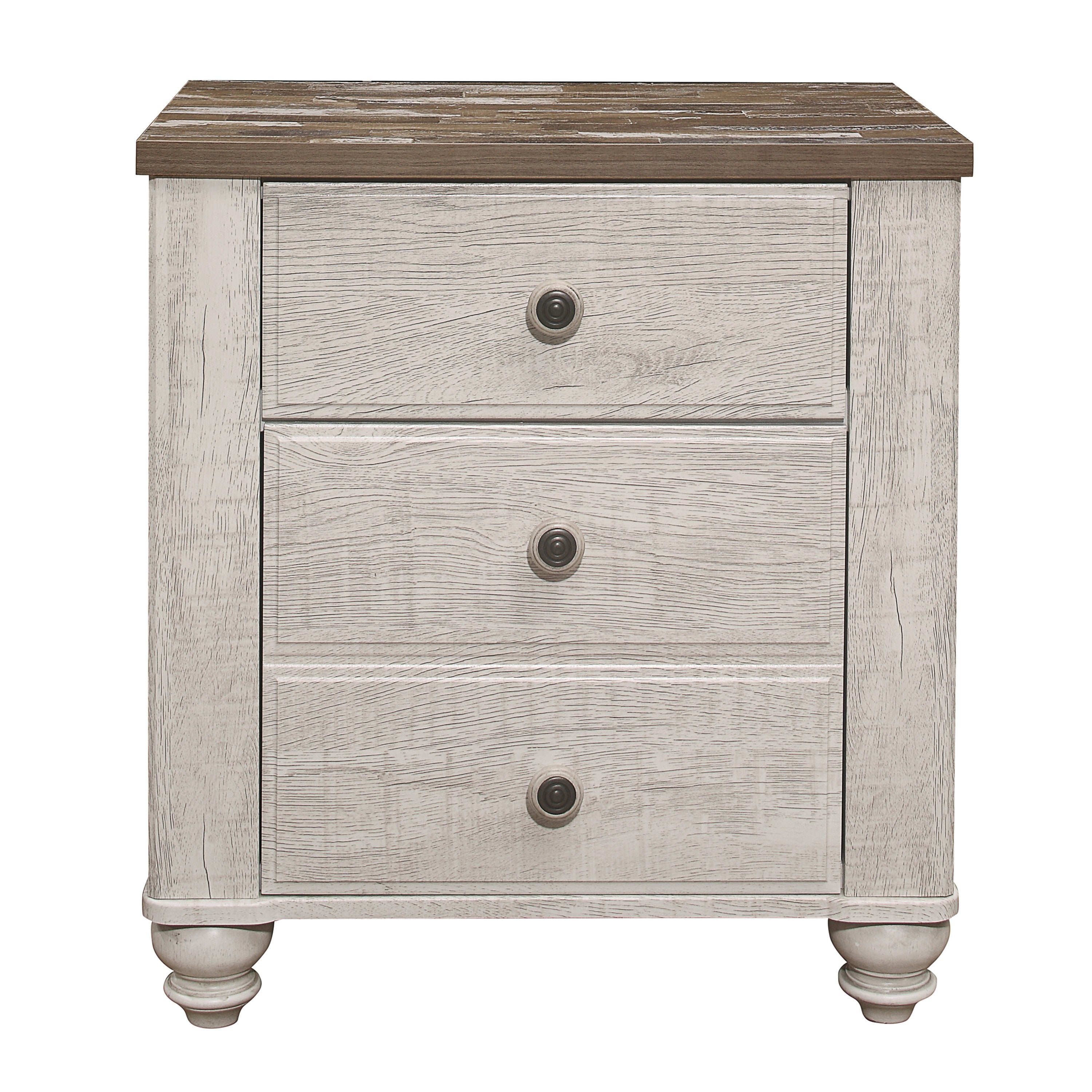 Nashville Antique White/Brown Nightstand - 1903-4 - Bien Home Furniture &amp; Electronics