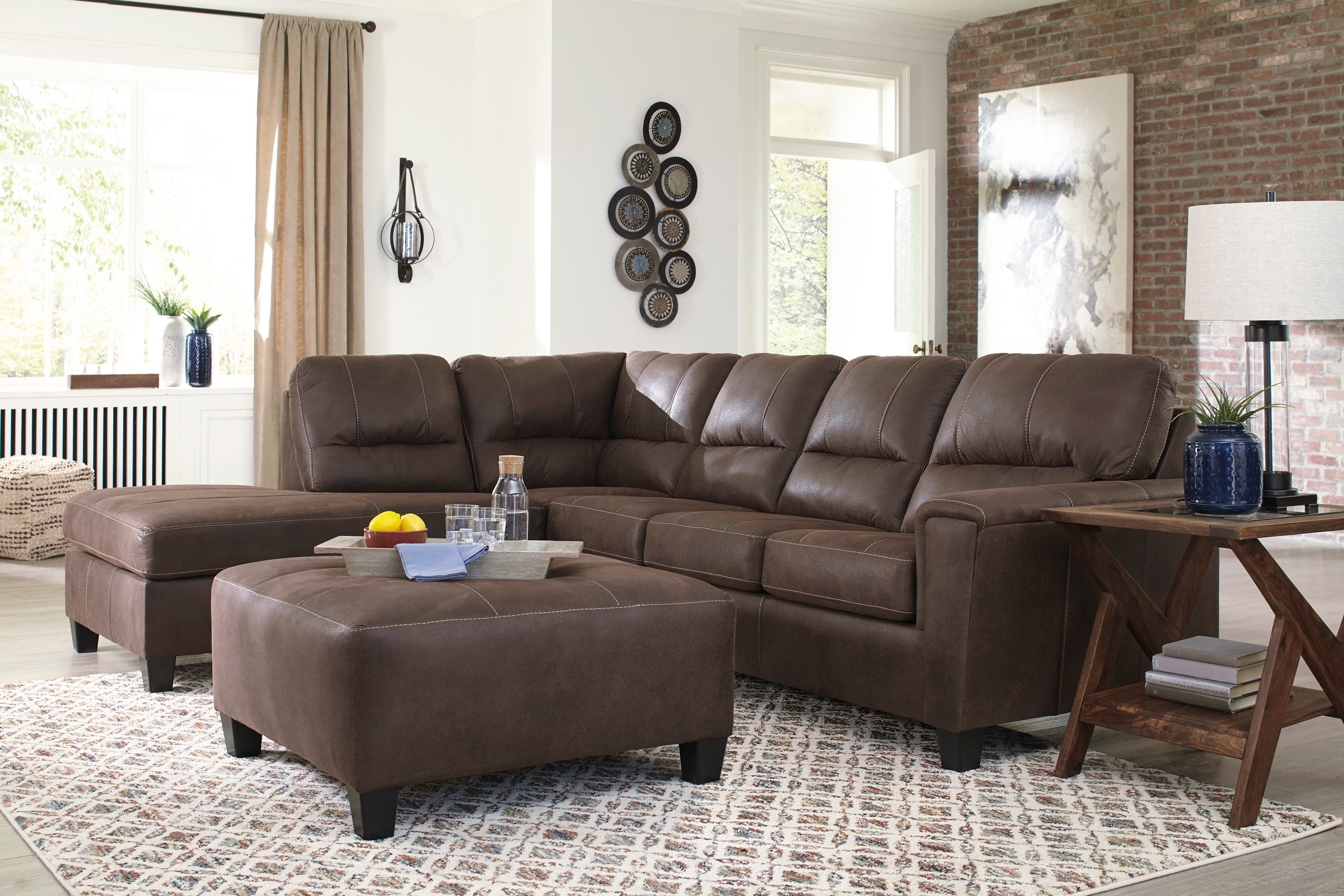 Navi Chestnut LAF Sectional - SET | 9400316 | 9400367 - Bien Home Furniture &amp; Electronics