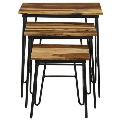 Nayeli 3-Piece Nesting Table with Hairpin Legs Natural/Black - 935981 - Bien Home Furniture &amp; Electronics