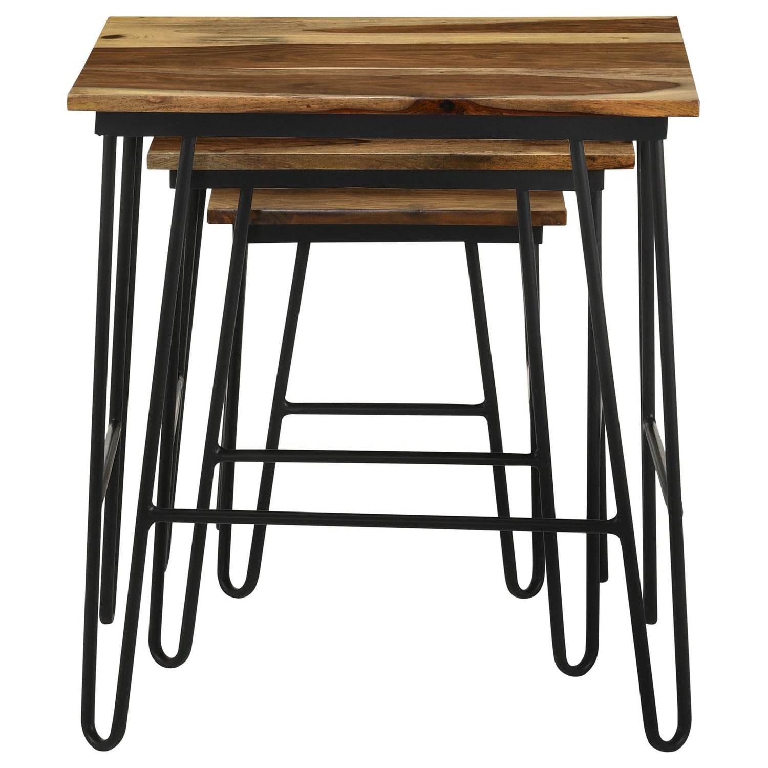 Nayeli 3-Piece Nesting Table with Hairpin Legs Natural/Black - 935981 - Bien Home Furniture &amp; Electronics