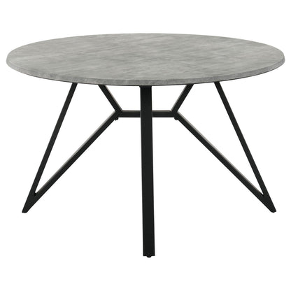 Neil Concrete/Black Round Wood Top Dining Table - 193801 - Bien Home Furniture &amp; Electronics