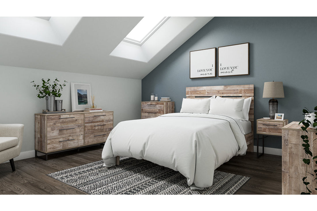 Neilsville Whitewash Full Panel Platform Bed - SET | EB2320-112 | EB2320-156 - Bien Home Furniture &amp; Electronics