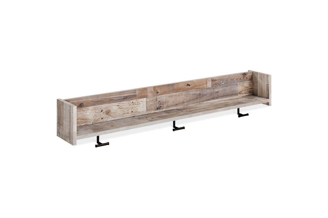Neilsville Whitewash Wall Mounted Coat Rack with Shelf - EA2320-151 - Bien Home Furniture & Electronics