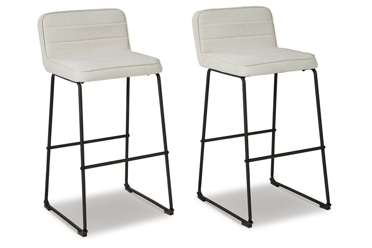 Nerison Linen/Black Bar Height Barstool, Set of 2 Bien Home Furniture
