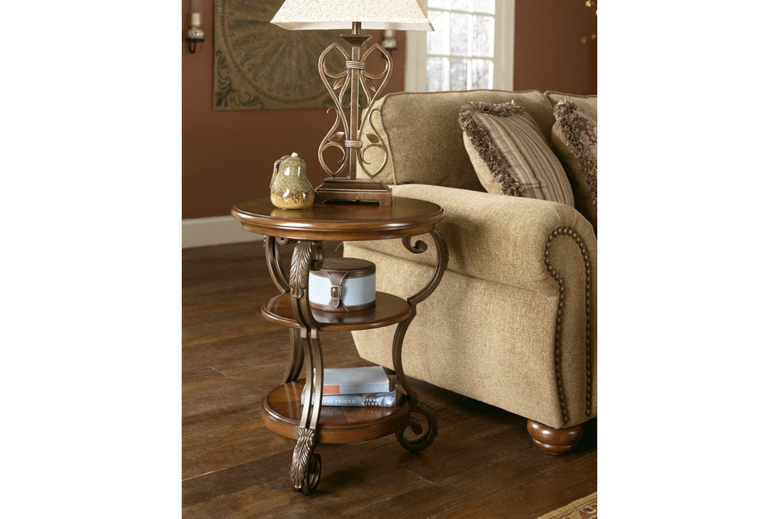 Nestor Medium Brown Chairside End Table - T517-7 - Bien Home Furniture &amp; Electronics
