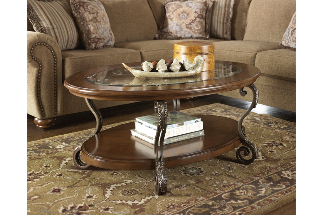 Nestor Medium Brown Coffee Table - T517-0 - Bien Home Furniture &amp; Electronics