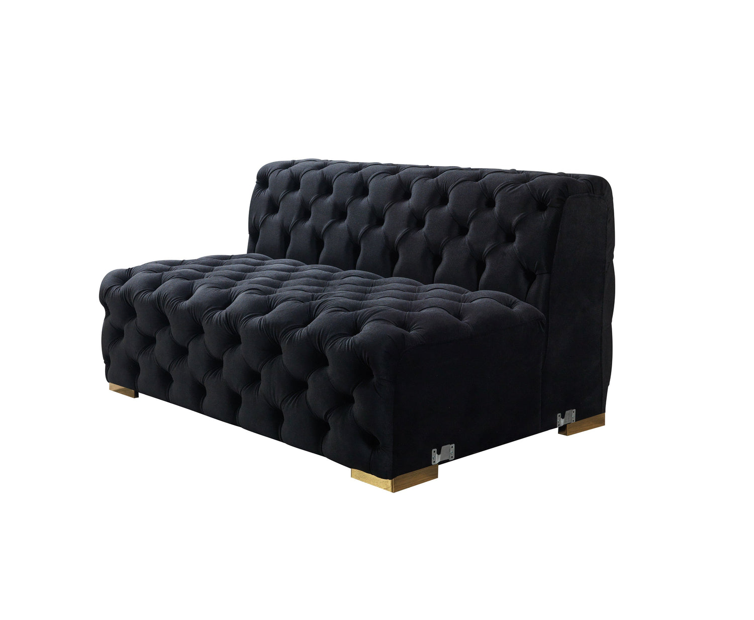 Neva Black Velvet Double Chaise Sectional - NEVABLACK-SEC - Bien Home Furniture &amp; Electronics