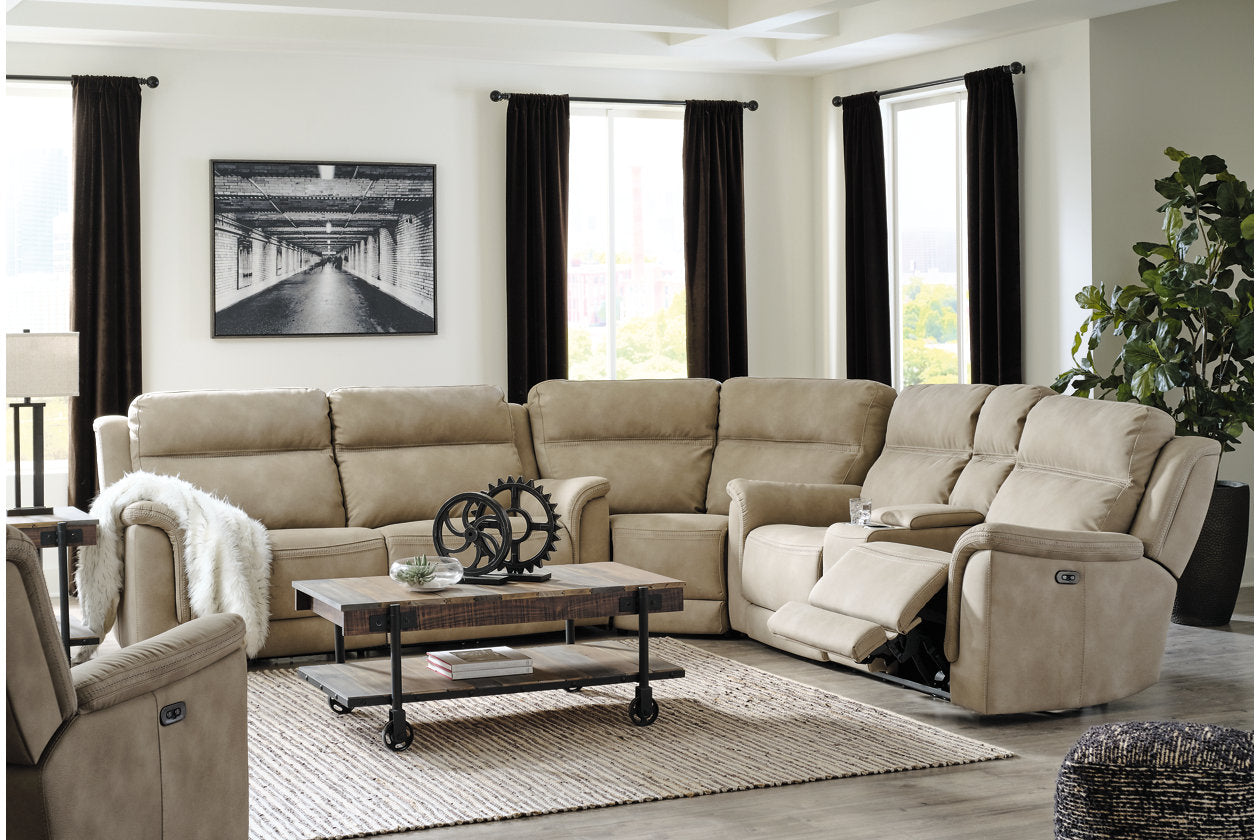 Next-Gen DuraPella Sand 3-Piece Power Reclining Sectional - SET | 5930218 | 5930247 | 5930277 - Bien Home Furniture &amp; Electronics